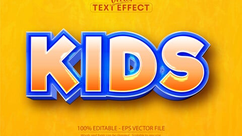 Kids text effect, editable game and cartoon text style