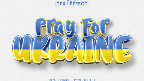 Ukraine text effect, editable pray for ukraine text and ukraine flag color text style