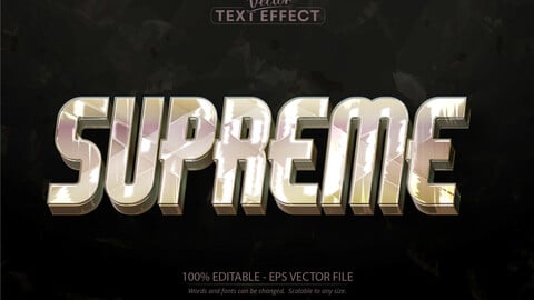 Cartoon text effect, editable supreme text and comic text style