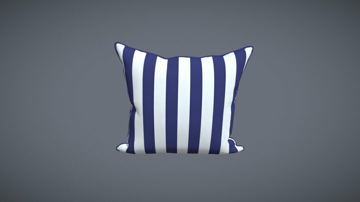 ArtStation - Blue & White Striped Pillow | Resources