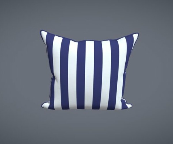 ArtStation - Blue & White Striped Pillow | Resources