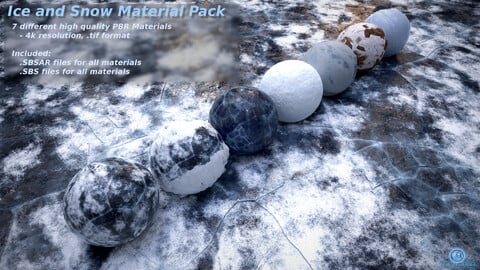 Ice and Snow Material pack - procedural (.sbs / 4k textures + .SBSAR)