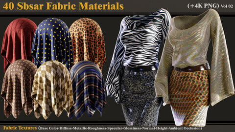 40 Sbsar Fabric Materials + Textures (vol 02)