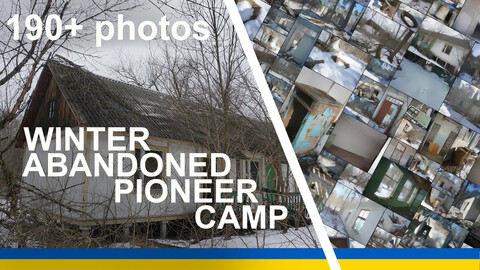 Ukranian Abandoned Pioneer Camp in Winter - photo references pack