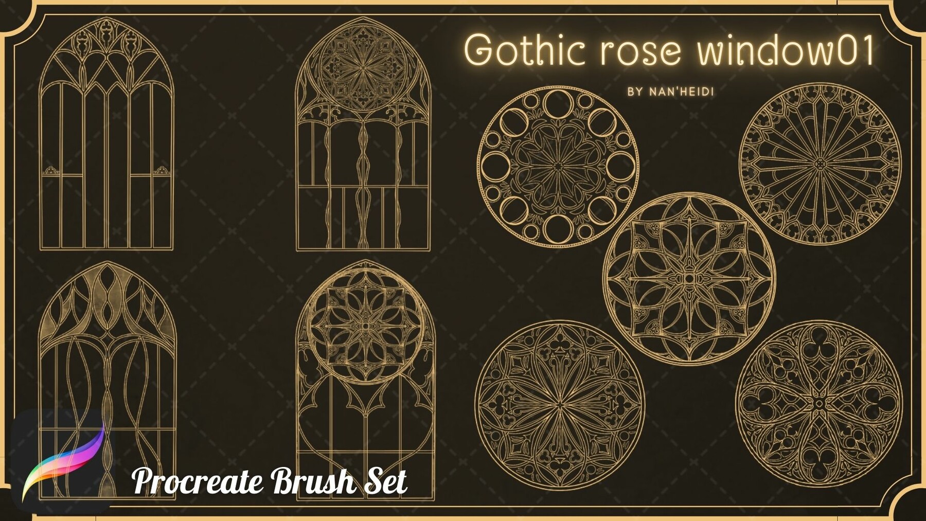 free gothic brush procreate