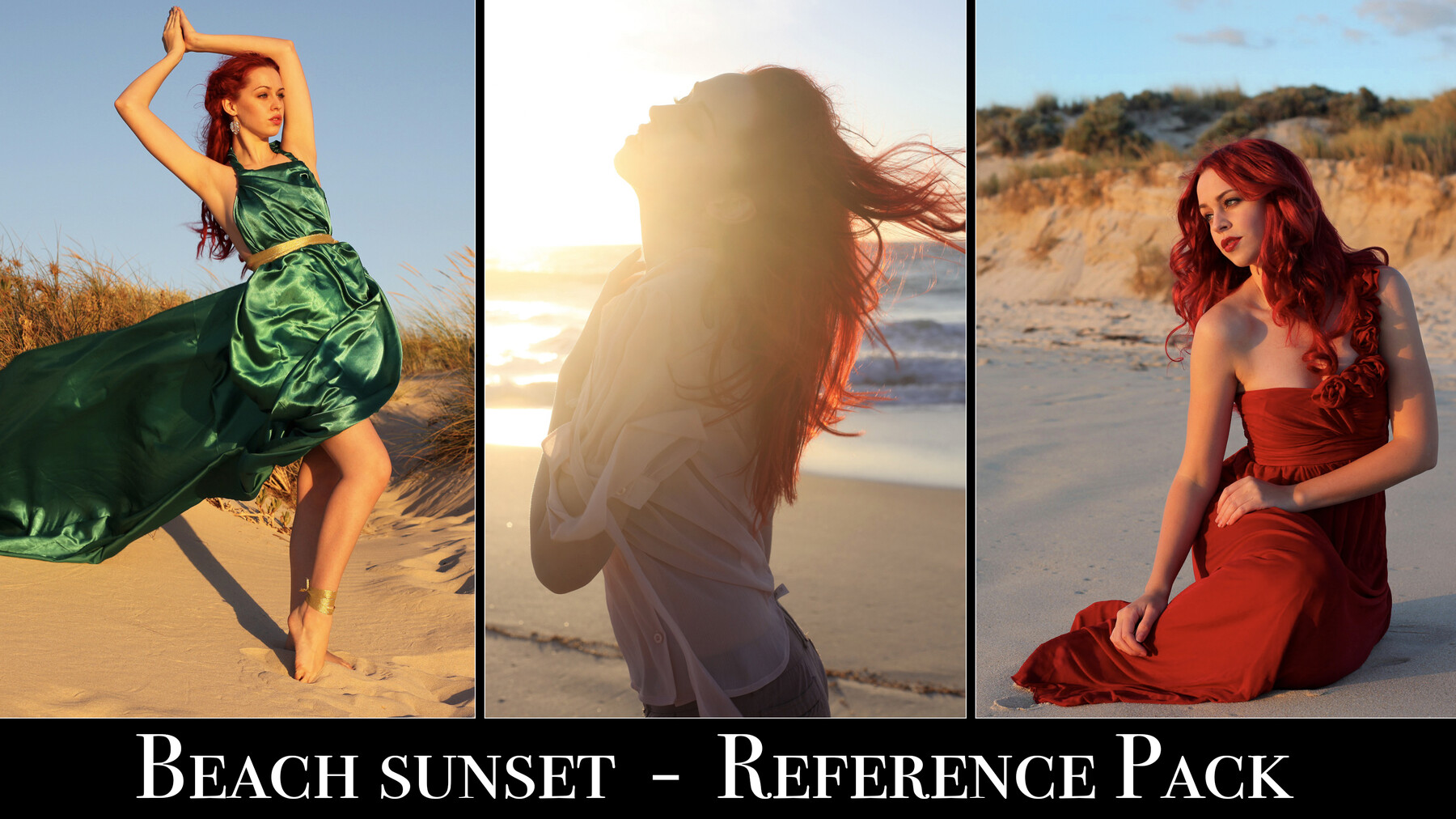 Jessica Truscott - x144 Dancing Beach at Sunset - Pose Reference Pack