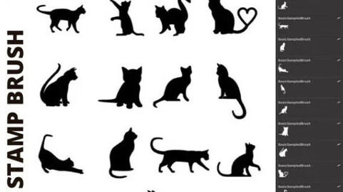 Cat Silhouette Stamp