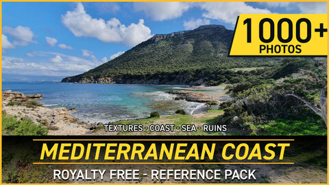 Mediterranean Coast Reference Pack - Beach, Cliff , Coast , Sea , Ruins , Village , Props