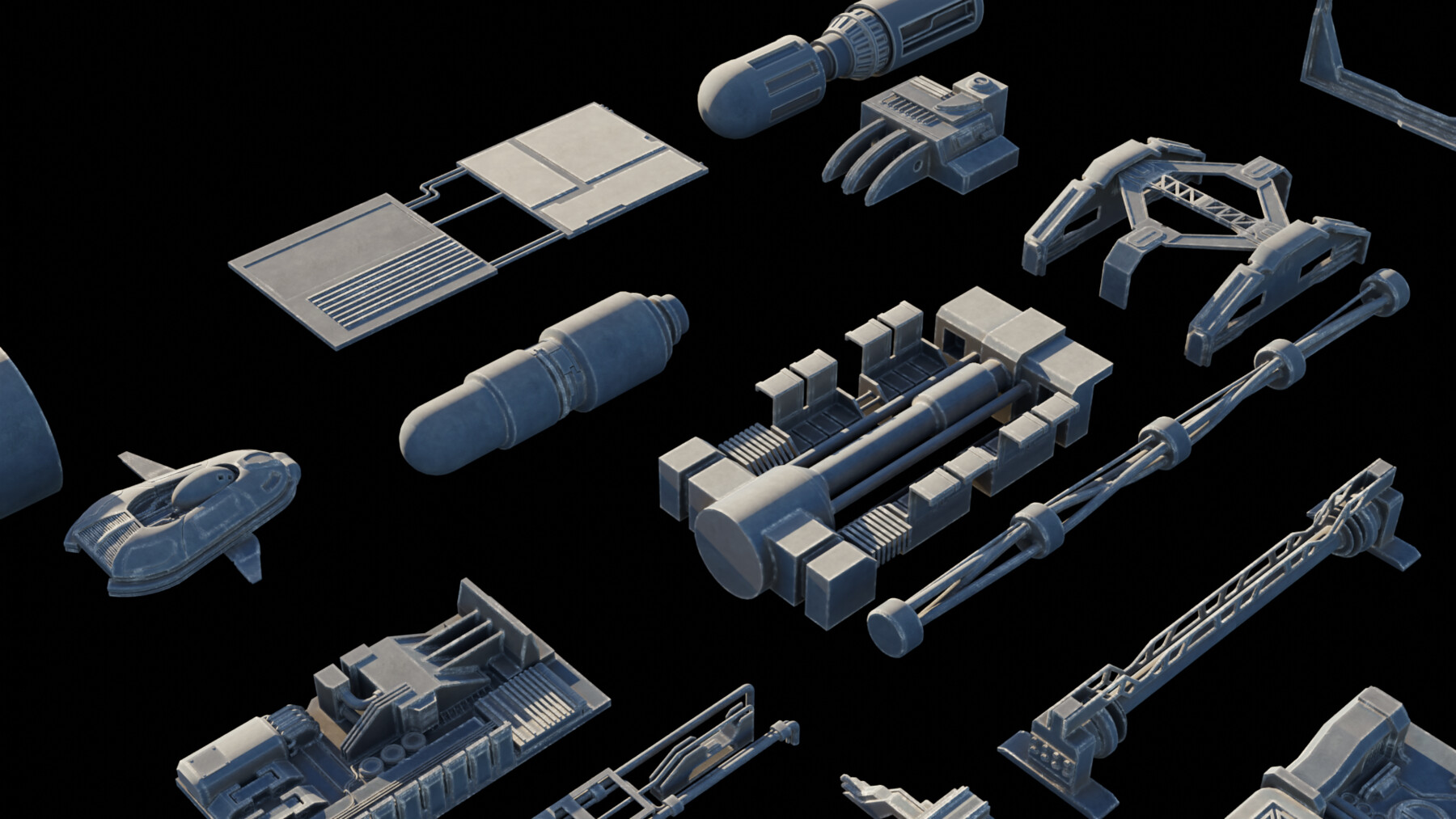 ArtStation Scifi Kit Bashing Greeble Set Resources