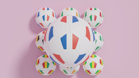 Flag Soccer Ball Collection 3D model