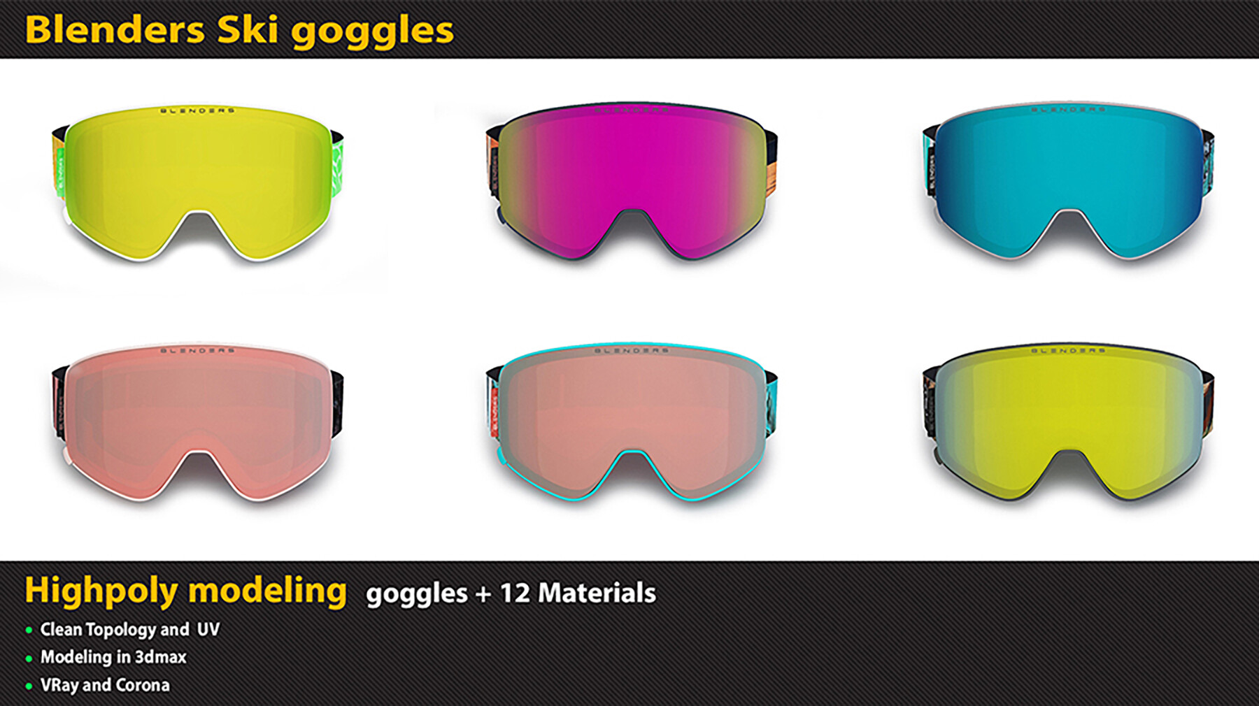 ArtStation Diva Drama Blenders Ski Goggles Game Assets