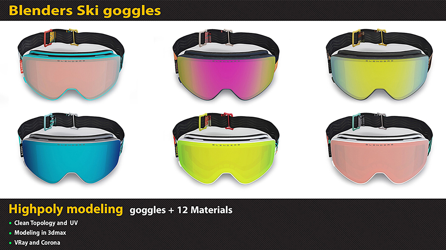 ArtStation Diva Drama Blenders Ski Goggles Game Assets