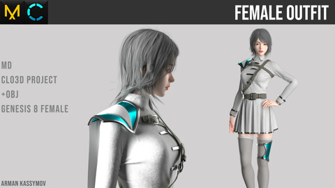Female outfit #2 Marvelous designer project | +.obj