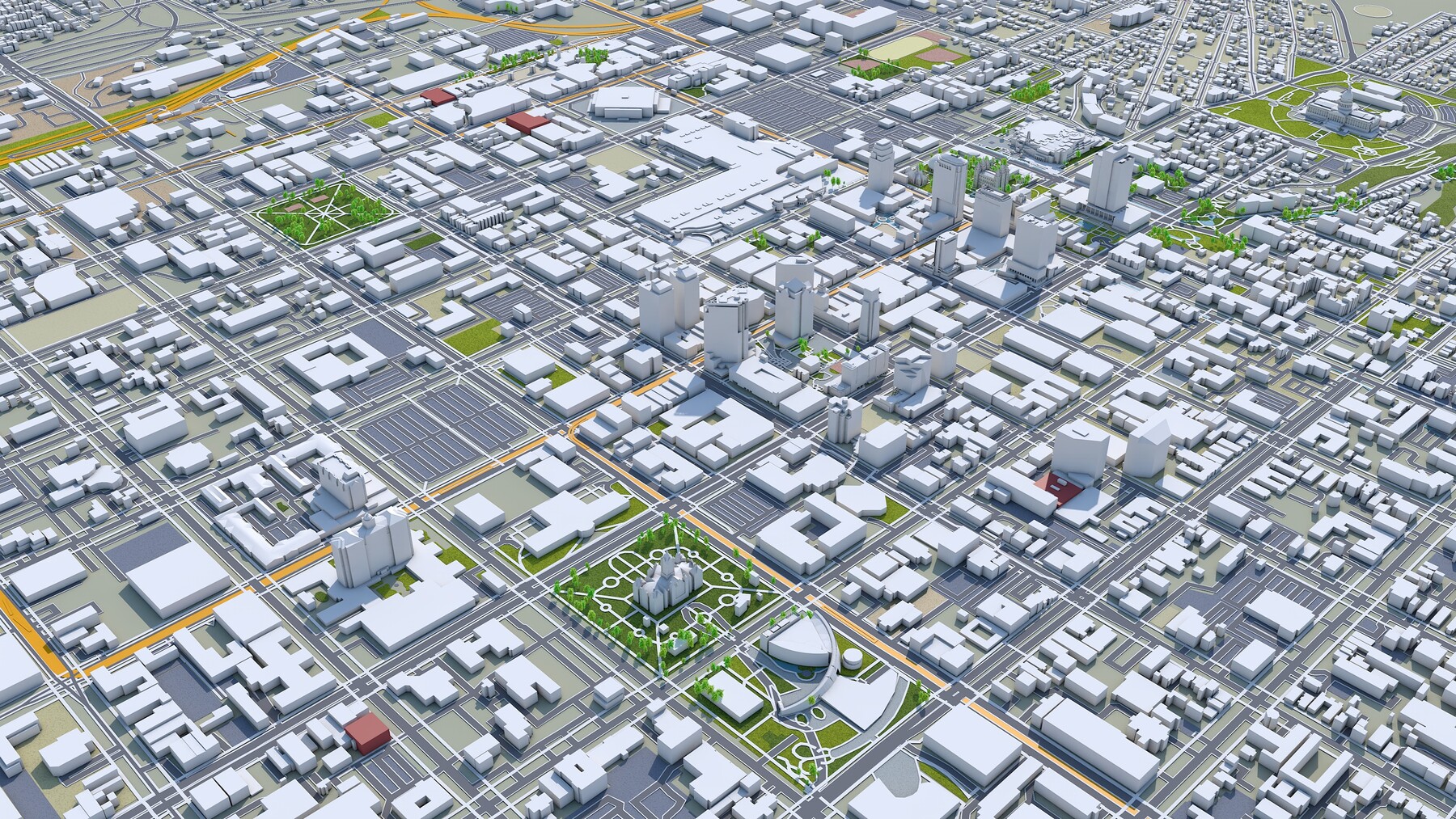 TurboCG 3D Models - Salt Lake City Utah USA 3d model 60km