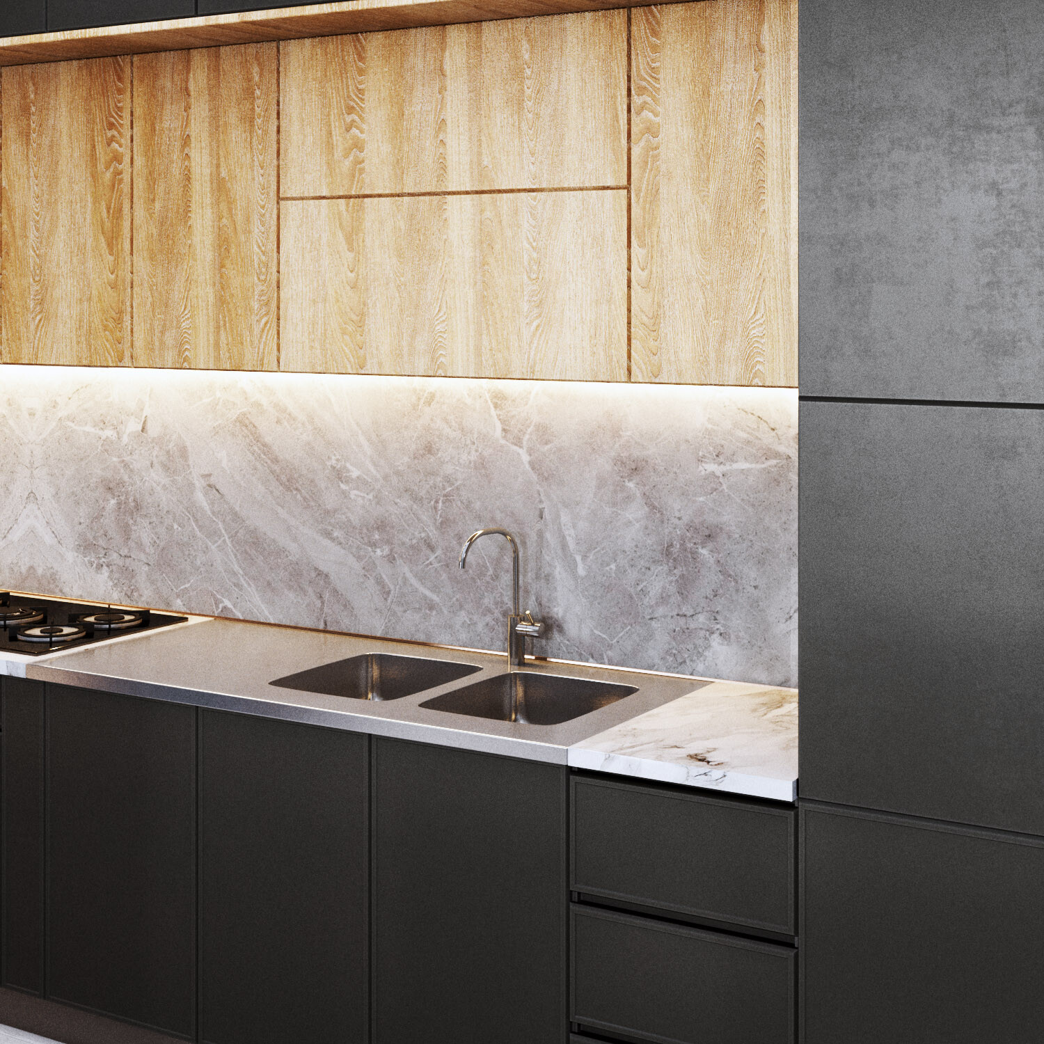 ArtStation - modern kitchen dark theme | Resources