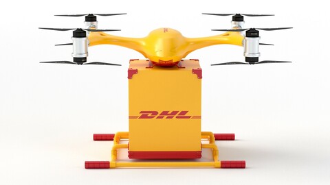 Quadcopter DHL Drone 3D model