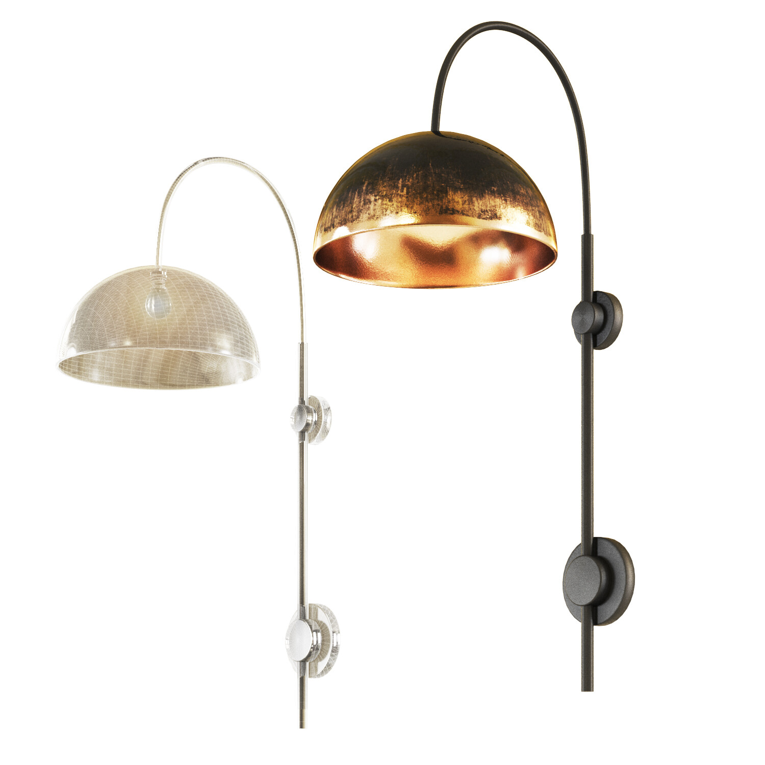 ArtStation wall light sconce, half, spare, light, dome, domelight