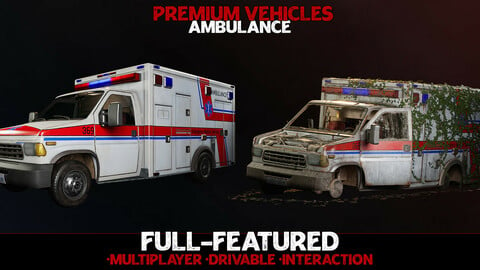 Ambulance - Premium - Drivable and Interactable [UE4] [UE5]
