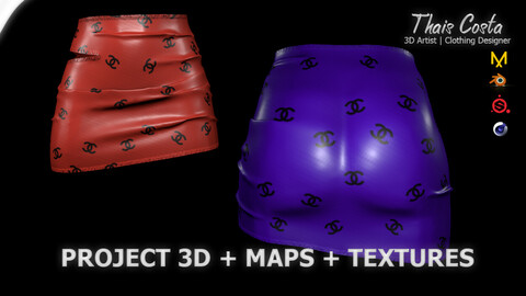 SKIRT | MD, BLENDER, SP, C4D | PROJECT + MAPS + 11 TEXTURES | by THAIS COSTA