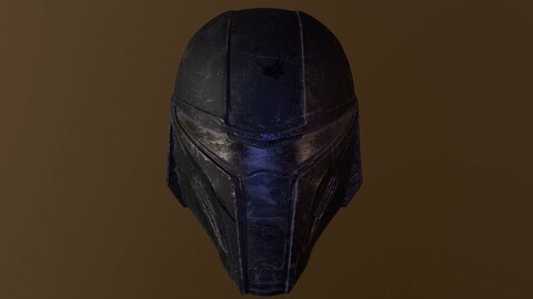 Mandalorian Art Helmet - Game Ready Low-poly 3D model