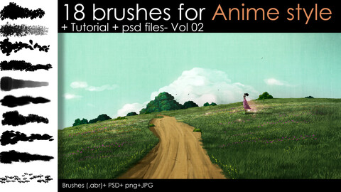 18 advance brush for anime style+ tutorial+ psd-vol 02