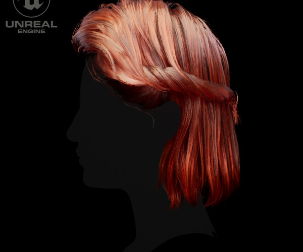 ArtStation - Game-ready Hairstyle №4 Hair-cards Low-poly / Game-ready ...