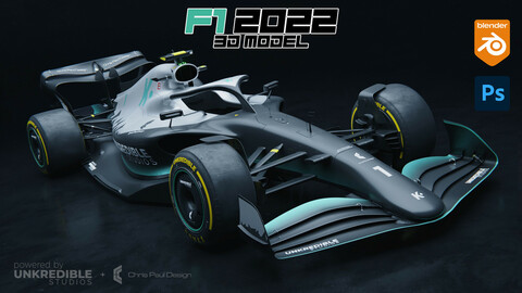F1 2022 Concept + livery design template // Blender 2.8x Render Setup