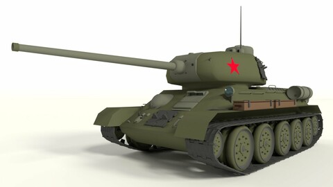Tank Cartoon Stylized Russian T 34 85
