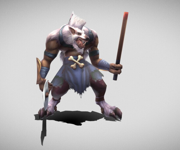 ArtStation - Dungeon Fantasy Monster - Miner Werewolf 1 | Game Assets