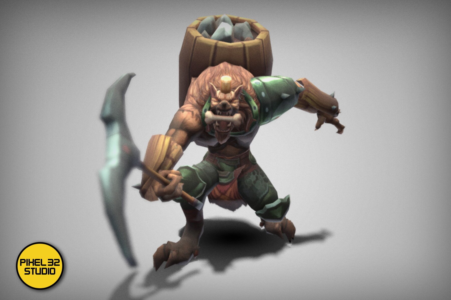 ArtStation - Dungeon Fantasy Monster - Miner Werewolf 2 | Game Assets