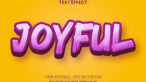 Cartoon text effect, editable joyful text and comic text style