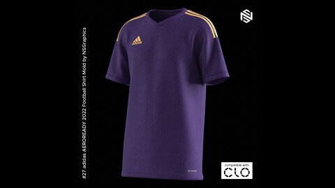 adidas AEROREADY 2022 Football Shirt for CLO3D & Marvelous Designer
