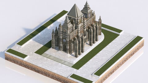 medival building set 001 cathedral