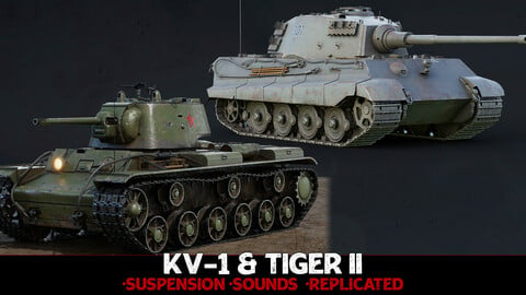 WW2 Tanks - KV1 & Tiger 2 - Advanced Tank Blueprint [UE4]
