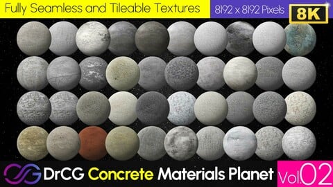 40 PBR Concrete Material (8K) - Concrete Planet Vol 02