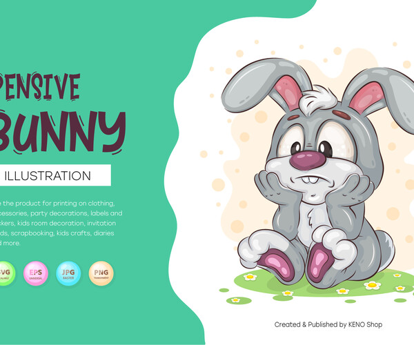 ArtStation - Pensive Easter Bunny. T-Shirt, PNG, SVG. | Artworks