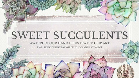 Sweet Succulents Clipart Collection