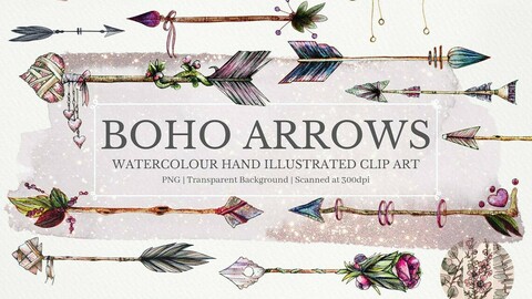 Boho Arrows Clipart Collection
