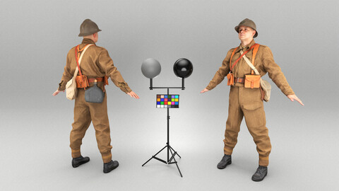 French infantryman ready for animation 360