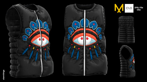 Future Fashion Vest / Waistcoat KENZO #010 - Clo 3D / Marvelous Designer + OBJ / NO TEXTURE / DIGITAL FASHION / HYPEBEAST / STREETWEAR