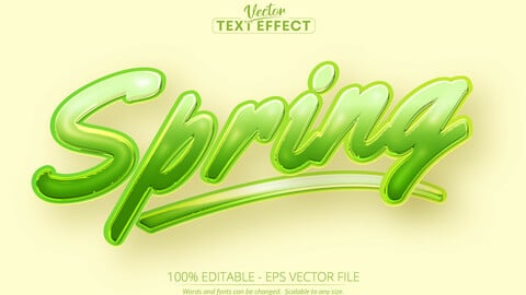 Cartoon text effect, editable spring text and comic text style