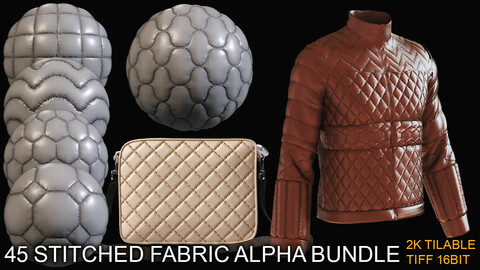 45 stitched fabric alpha brush bundle vol6 + free video tutorial