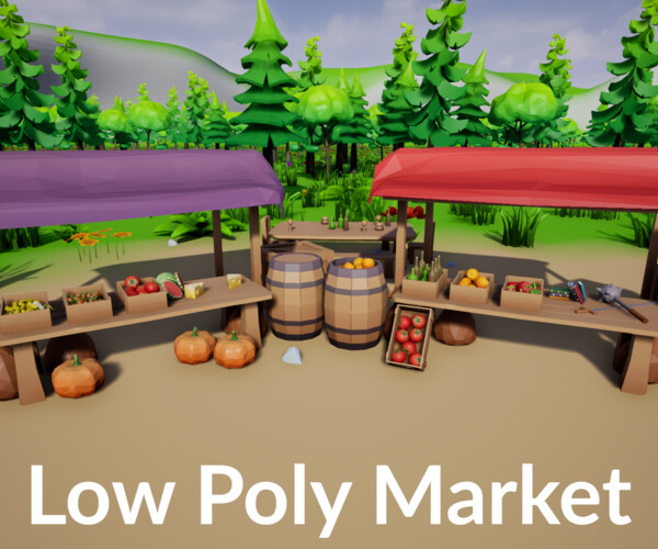 ArtStation - Low Poly Market | Game Assets