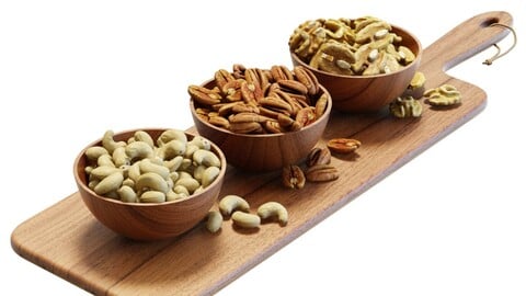 3D Model / Food Set 17 / Serving Board With Nuts