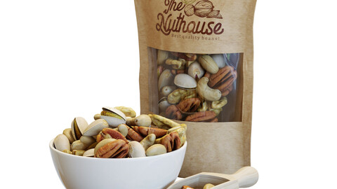 3D Model / Food Set 21 / Bowl of Mixed Nuts