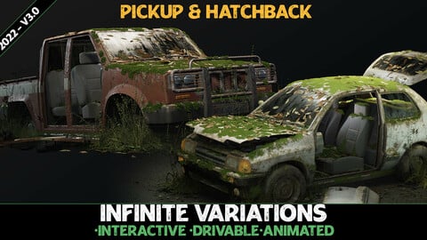 Pickup/Hatchback - Procedural Vehicles Two Pack [UE4] [UE5]