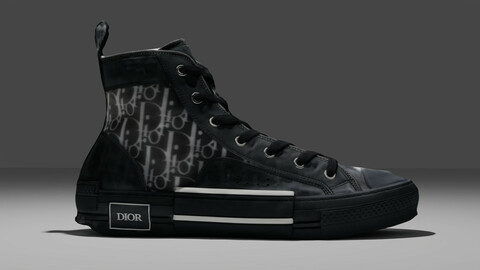 ArtStation - Dior B23 High Top Canvas Oblique Black | Game Assets