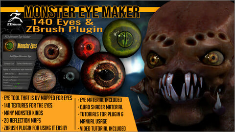 Monster Eye Maker: 140 Eyes and ZBrush Plugin