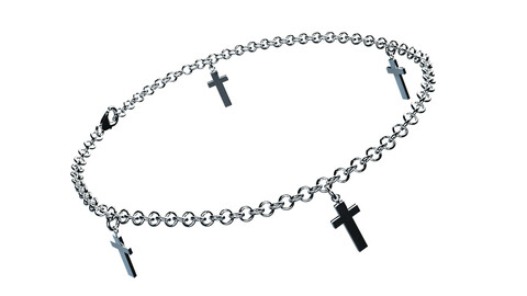 Silver Cross Charm Bracelet