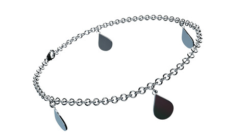 Silver Teardrop Charm Bracelet